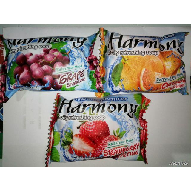 ﹍Harmony ฮาร์โมนี่ สบู่ผลไม้ 70-75 กรัม กลิ่นต่างๆ🍊🍇🍓🍋🍏