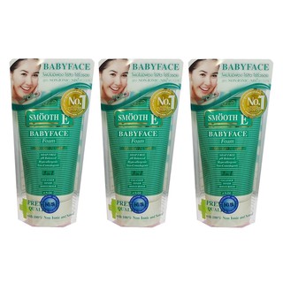 โฟมล้างหน้า สมูท อี เบบี้เฟซ Smooth E Babyface Foam 4 FL.OZ (120 g.) x 3 หลอด