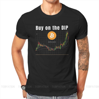 [S-5XL]Bitcoin Cryptocurrency Art Buy On The Dips T Shirt Punk Tshirt Loose O-Neck Short Sleeve