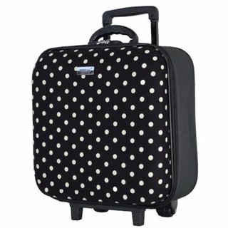 Wheal กระเป๋าเดินทางหน้านูน กระเป๋าล้อลาก 16x16 นิ้ว Code F33516 BS-Dot (Black)