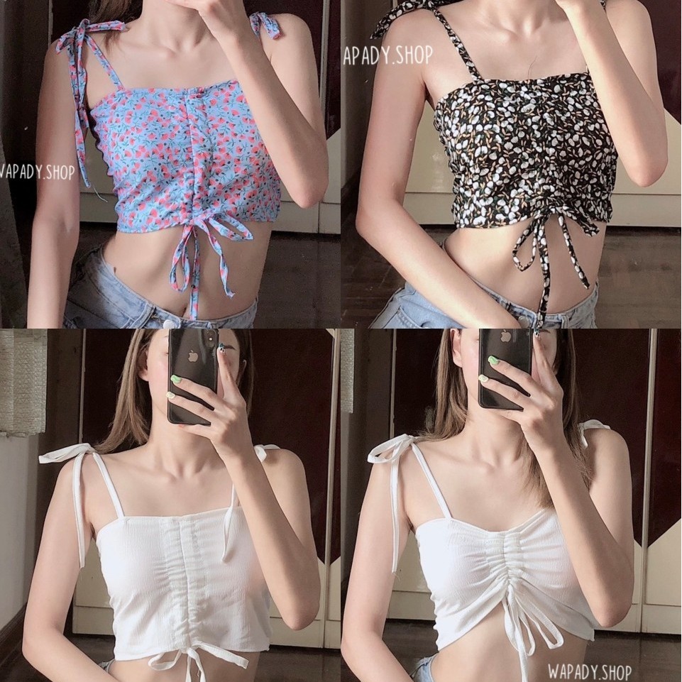 เสื้อสายเดี่ยวรูดหน้า รุ่น Blueberry