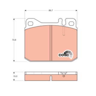 GDB242 ผ้าเบรกหน้า TRW (COTEC) : BENZ 230 2.30E 76-79 (W123) (สินค้า TRW แท้ผ่านบริษัทโดยตรง)