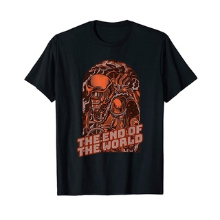 เสื้อยืดผ้าฝ้าย เสื้อยืด คอกลม พิมพ์ลายการ์ตูนทหาร The End Of The World Steampunk สไตล์มินิมอล