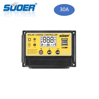 SUOER โซล่าร์ชาร์จเจอร์ PWM 30A (ST-S1210-1230) 12v/24v auto PWM Solar Charger Controller