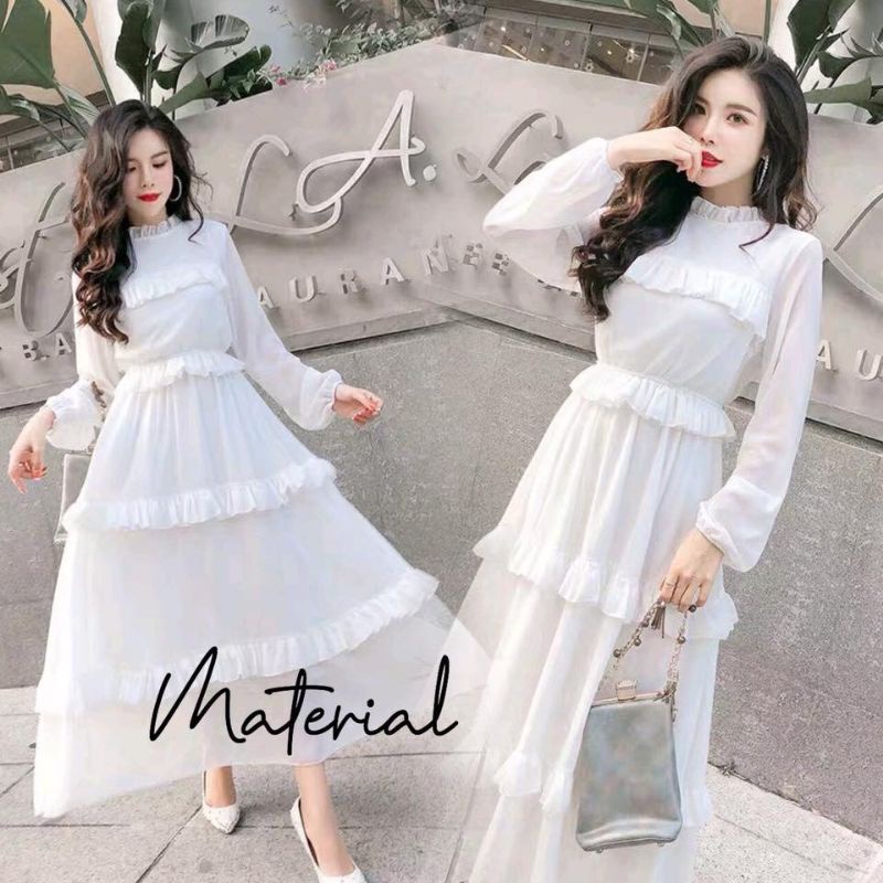 white long dress shopee