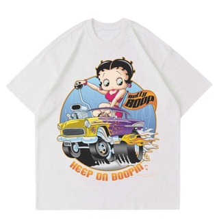 คอตต้อนคอกลมเสื้อยืด | ขนาดใหญ่ | Betty BOOP | Heep ON BOOPIN | เสื้อยืด เสื้อผ้า | เสื้อยืด BOOTLEG | เสื้อยืด สําหรับผ