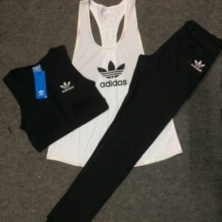 ชุดออกกำลังกายSet3ชิ้น Adidasแท้ ส่งฟรี