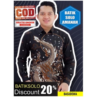 Basudewa BATIK INDONESIA BATIK เสื้อเชิ้ตแขนยาว ผ้าฝ้าย พรีเมี่ยม ลายนกยูง สีฟ้า สีม่วง สไตล์โมเดิร์น Solo AMANAH LUMUT