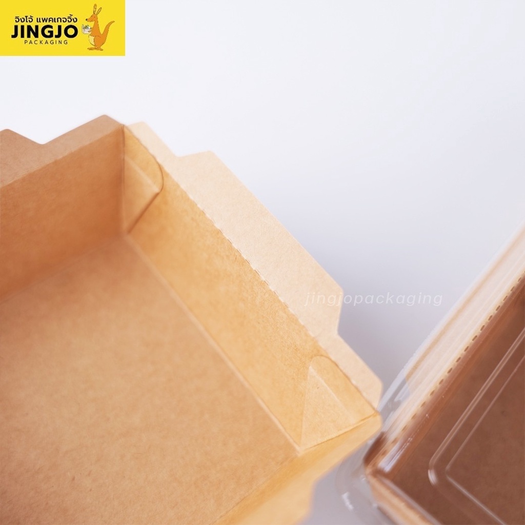 กล่องกระดาษ กล่องกระดาษใส่อาหาร 2 ช่อง กล่องข้าวกระดาษ กล่องไฮบริด กล่องกระดาษคราฟท์ ฝาใส - Jingjopaclaging - รูปที่ 4