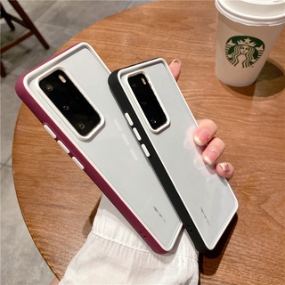 Huawei P30 P40 P50 Honor 50 Pro เคสกรอบซิลิโคนใส สองสี