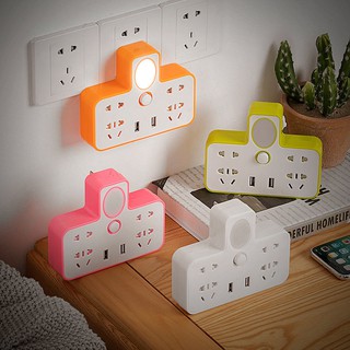 ✵◙Multi-function converter, one-turn multi-socket with night light strip socket with USB socket switch, Household wirele