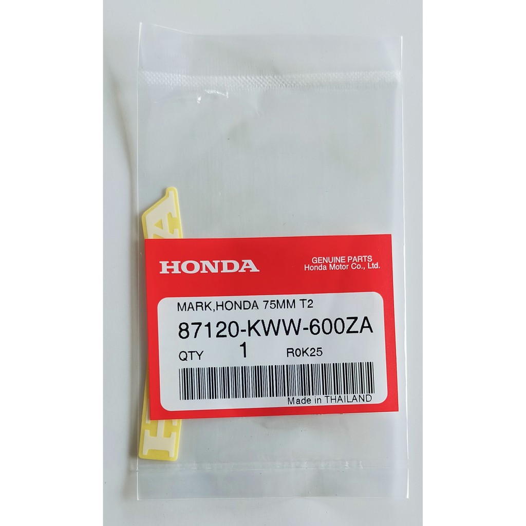 87120-KWW-600ZA สัญลักษณ์ HONDA 75 มม.รถสีน้ำเงิน Honda แท้ศูนย์