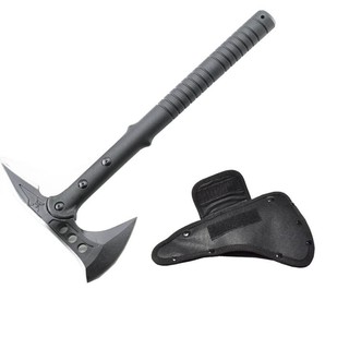 ขวานสแตนเลส Tomahawk สำหรับนักผจญภัย สีดำ