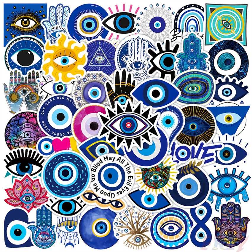 ❉ Evil Eyes Series 03 Turkey Lucky Blue Eye Stickers ❉ 50Pcs/Set DIY Fashion Waterproof Doodle Decals Stickers