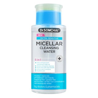 Dr. Somchai Extra Sensitive Micella Cleansing Water 200ml. (ขวดใส - ฟ้า)/ตัวเเถมหมดนะคะ