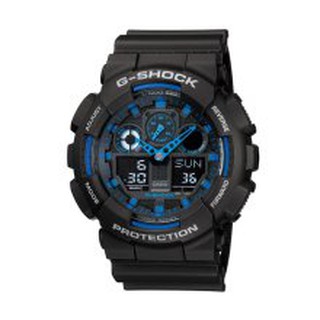 Casio G-Shock นาฬิกาข้อมือผู้ชาย สีดำ/สีทอง สายเรซิ่น รุ่น GA-100-1A2DR