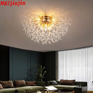 Modern Crystal Dandelion Ceiling Lamp Cristal Flush Mounted Nordic Indoor Decorative Lamp for Living Dining Room Bedroom