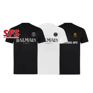 【SFS】เสื้อกีฬาแขนสั้น ลายทีมฟุตบอล PSG BALMAN Jerseys ชุดเยือน สีดํา สีขาว คุณภาพสูง ไซซ์ S-2XL