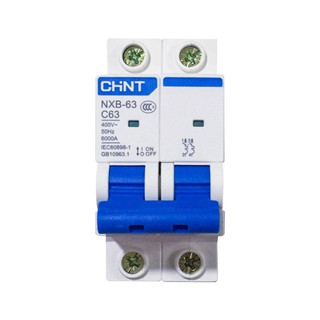 เบรกเกอร์ย่อย NXB-63  2P  AC  Circuit Breaker   " CHINT" model	NXBLE