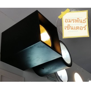 โคมดาวไลท์สี่เหลี่ยม 1 ขั้ว E27 4 นิ้ว ขาว ดำ ติดลอย DC