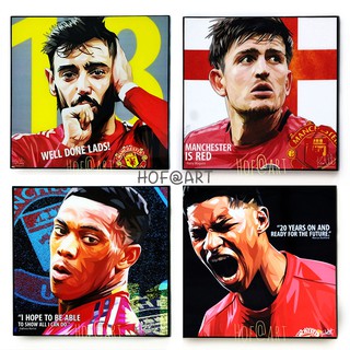 Manchester United #1 แมนเชสเตอร์ ยูไนเต็ด แมนยู ปีศาจแดง นักเตะ ฟุตบอล รูปภาพ​ติดผนัง pop art บรูโน่ Bruno Fernandez