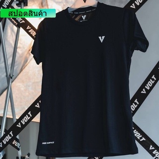 แฟชั่น VOLT ELECTRON 003 TRAINING T-SHIRTS BLACK เสื้อยืด กีฬา ออกกำลังกาย สีดำ ผู้หญิง ผ้าฝ้ายแท้