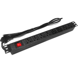 PDU(Power Distribution Unit) 8 Outlets 1U (Black) รางปลั๊กไฟ ใส่ตู้ Rack Cabinet