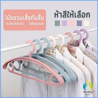 Comfy ไม้แขวนเสื้อพลาสติก สำหรับแขวนเสื้อผ้าที่มีไหล่กว้าง สีพาสเทล