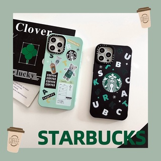 Casetify เคสโทรศัพท์มือถือ Liquid ซิลิโคนนุ่ม ลายสติกเกอร์หมีกาแฟ Starbucks สําหรับ For iPhone 7 8 Plus X XS XR 11 12 13 Pro Max