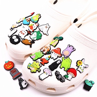 การ์ตูนกระต่าย Croc Pins กบลิง Jibitz เสน่ห์เห็ดรองเท้าตกแต่งหัวเข็มขัดหมี Crocks Jibbits สําหรับผู้หญิงอุดตันรองเท้าอุปกรณ์เสริม