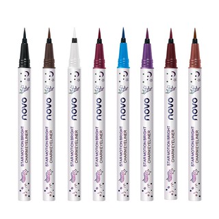 5375(ใหม่/แท้) novo eyeliner  อายไลน์เนอร์หัวพู่กันขนาด 0.1 มิล สีชัด เส้นคม ติดทน กันน้ำ