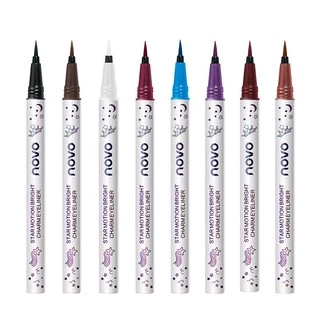 5375 (ใหม่/แท้) novo eyeliner อายไลน์เนอร์หัวพู่กันขนาด 0.1 มิล สีชัด เส้นคม ติดทน กันน้ำ