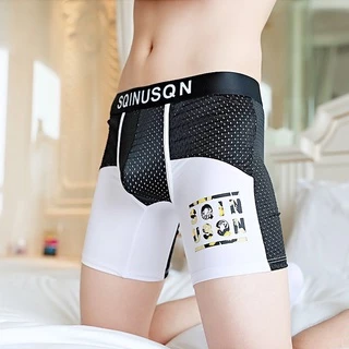 กางเกงในชาย SPORT SQINUSQN ของแท้ 100% บ๊อกเซอร์Boxerทรงยาว มีรูระบายอากาศได้ดี สีและแบบตามภาพ ยืดได้ใส่สบาย(ทรงยาว-02)