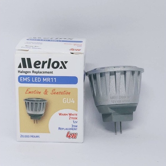 LED MR11 4W 12V GU4 2700K 30D รุ่น EMS #22184 Merlox