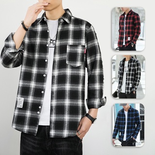 ✨MOLLGE✨Business long-sleeved plaid solid color summer mens shirt