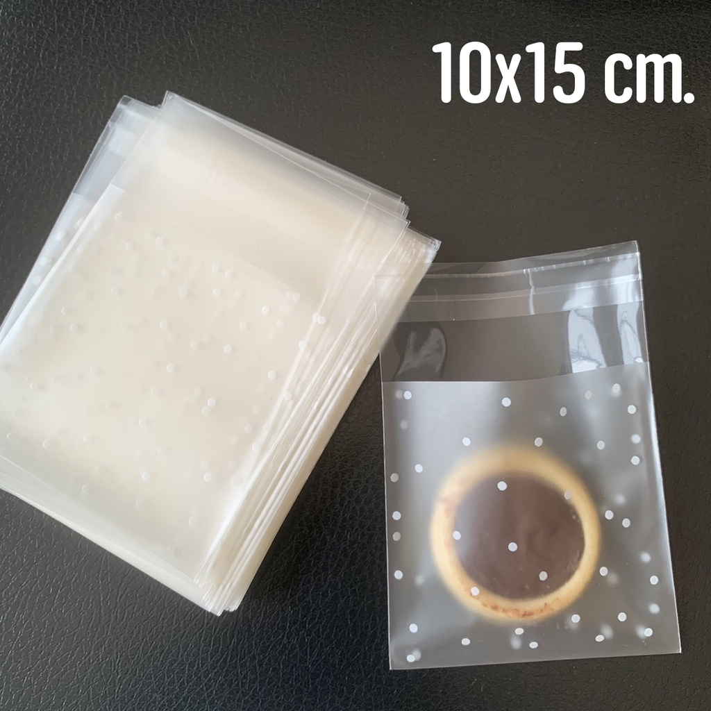 ถุงฝากาว ลายจุด ถุงคุกกี้ลายจุด 10x15ซม. ( 100ใบ / แพค ) - Thailandpacking