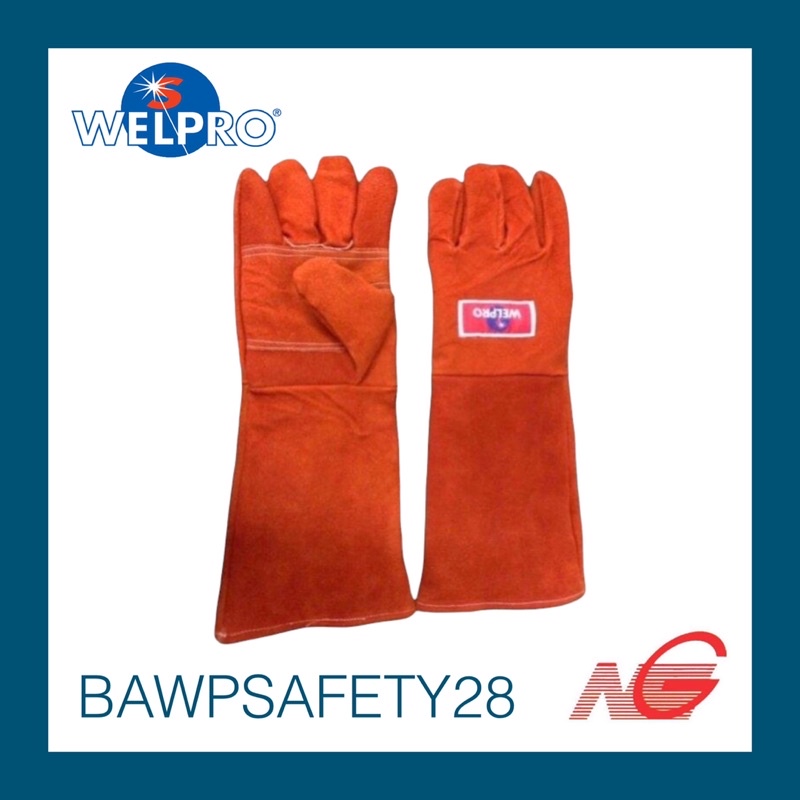 WELPRO ถุงมือหนัง ยาว 16 นิ้ว รหัสสินค้า BAWPSAFETY28