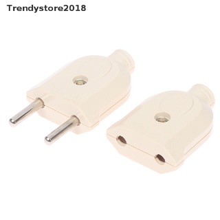 Trendystore2018 อะแดปเตอร์ซ็อกเก็ตไฟฟ้า EU 2 Pin AC ตัวผู้ ตัวเมีย 1 ชิ้น