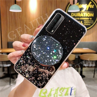 เคส Huawei Y7a New Casing 2020 Case Fashion Makeup Mirror Stand Phone Softcase Silicone Clear Back Cover HuaweiY7a เคสโทรศัพท์