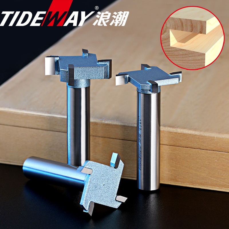 1/2 "Shank T Slot Router Bit 4 ฟันทังสเตนคาร์ไบด์โลหะผสมเหล็กงานไม้ Milling Cutter สําหรับ Hard Wood MDF CNC เครื่องมือ