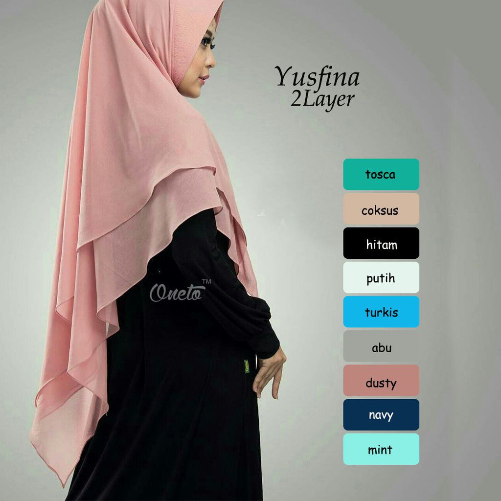KHIMAR SYARI YUSFINA 2 LAYER / INSTANT HIJAB / INSTANT BERGO / VNILLA HIJAB