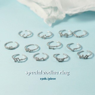 (กรอกโค้ด GG24P ลด 65.-) earika.earrings - special zodiac ring แหวนราศีชุบเงิน ฟรีไซส์ปรับขนาดได้ ผิวแพ้ง่ายใส่ได้