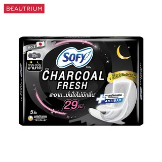 SOFY Charcoal Fresh Night 29cm ผ้าอนามัย 5pcs
