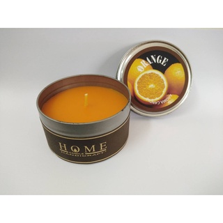 เทียนหอม Scented Candle -Orange Fragrance เทียนตลับ สีสวยๆๆ หอมๆๆ พกพา สะดวก กลิ่นส้ม