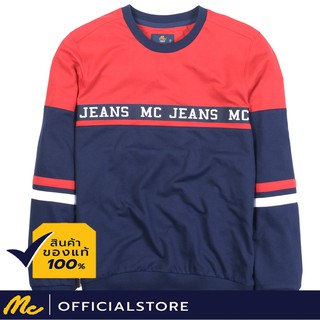 Mc JEANS เสื้อกันหนาว เสื้อ แขนยาว mc เสื้อสเวตเตอร์ เสื้อแขนยาว สีกรมท่า สวมใส่สบาย แมชท์ง่ายกับทุกลุค MTSP242