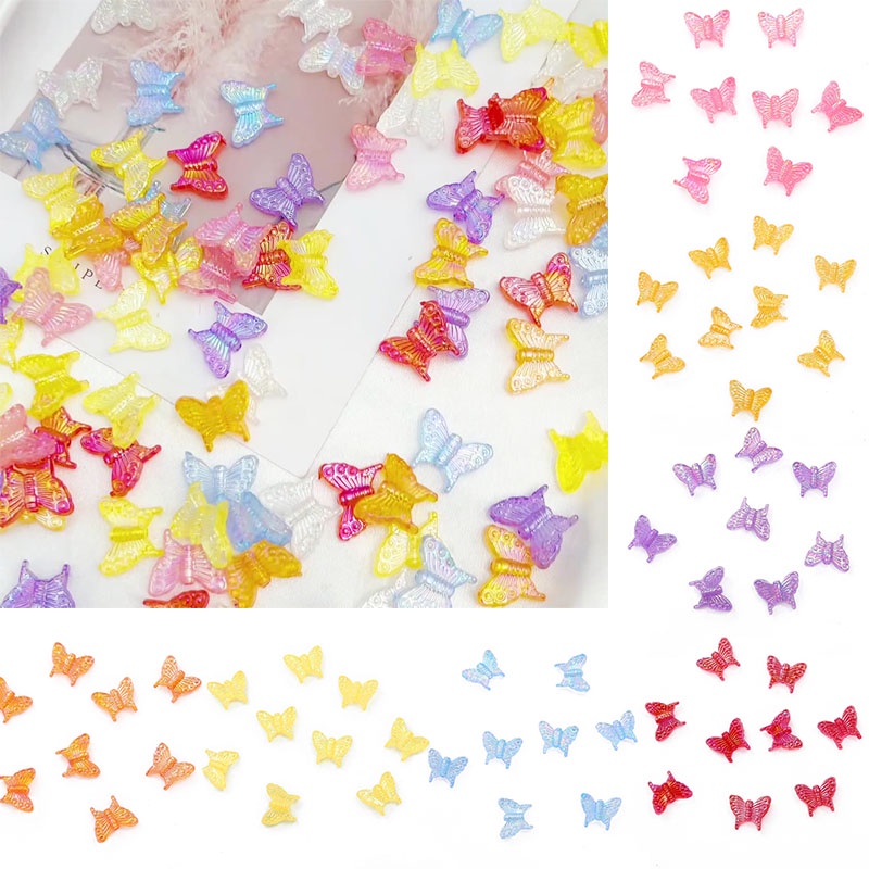 ลูกปัดสเปเซอร์ แฮนด์เมด รูปผีเสื้อ ขนาด 15x13 มม. สําหรับทําเครื่องประดับ DIY AB 20 ชิ้น ต่อล็อต
