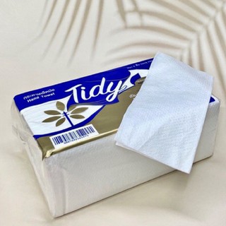 ดาษเช็ดมือTidy พรีเมี่ยม 250แผ่น*หนานุ่ม,ซึมซับดี,ไม่เป็นขุย เยื่อบริสุทธิ์100%*ห่อน้ำเงิน