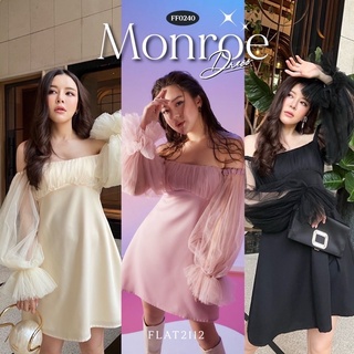 FLAT2112 FF0240 : MONROE DRESS-ชมพู new in tag