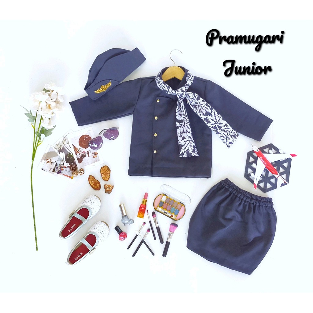 JUNIOR FLIGHT ATTENDANT COSTUME BLACK AGE 0-5 ปี / PHOTOSHOOT CHILDRENS COSTUME
