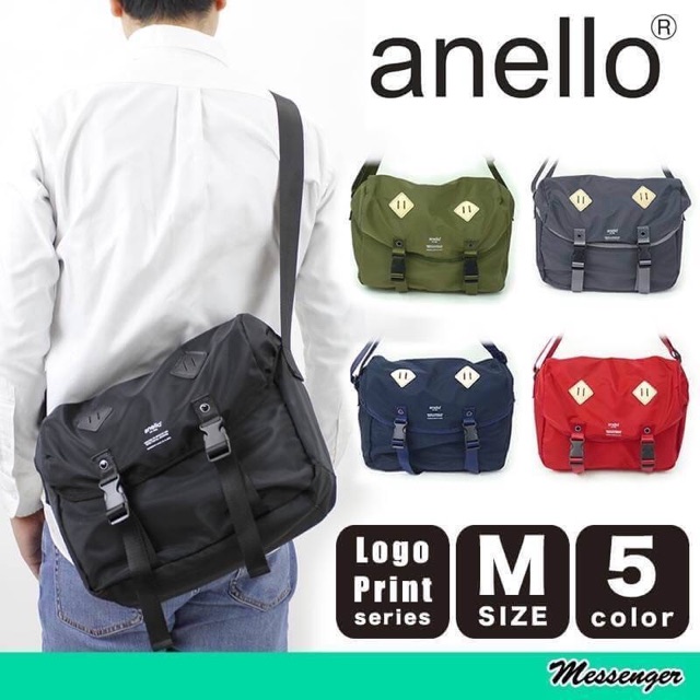 anello logo print messenger bag